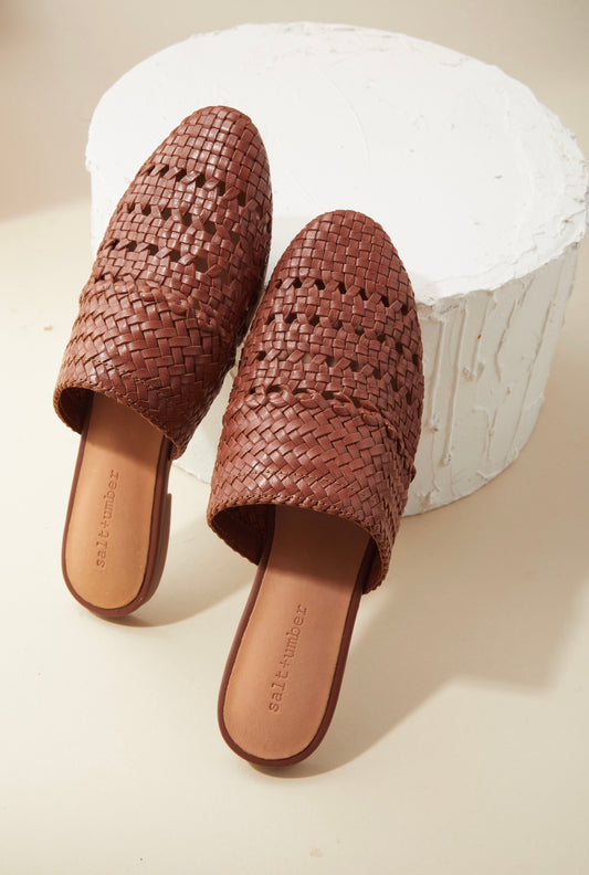 LILY-TAN signature woven leather mules