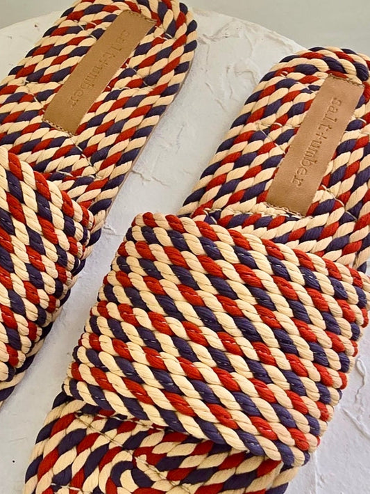 SUNNY-NANTUCKET BLUE vegan rope slide sandal