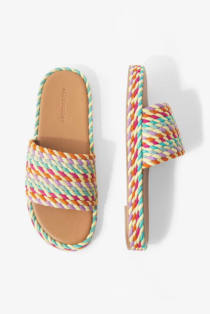 VIVA- TUTTI FRUITI vegan rope platform slide sandal
