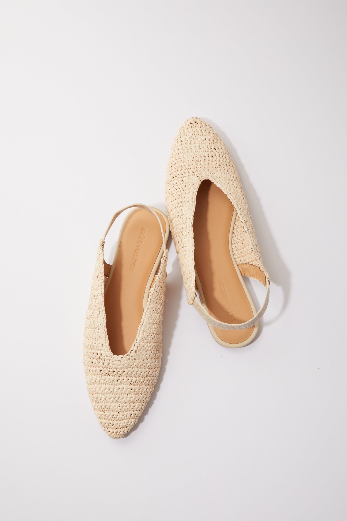 MOROCCO- NATURAL RAFFIA slingback closed toe flat