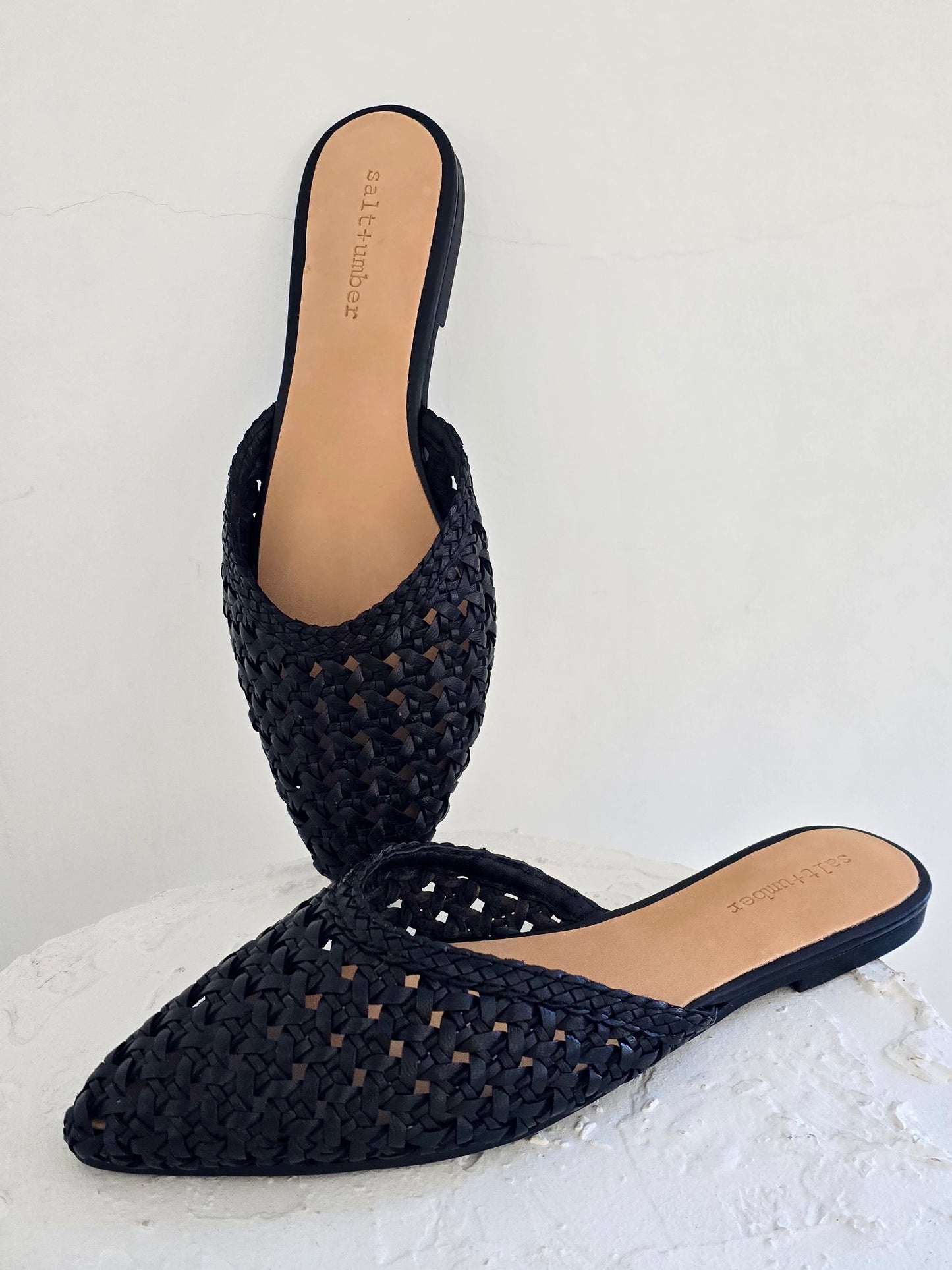 AVRIL-BLACK leather mules