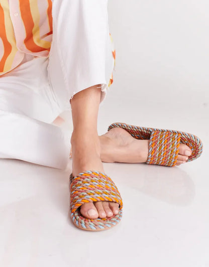 SUNNY-SUNBLEACH PASTEL vegan rope slide sandal