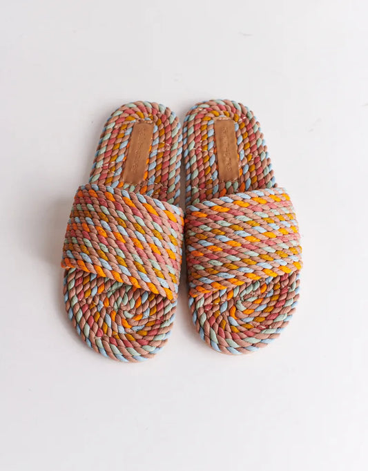 SUNNY-SUNBLEACH PASTEL vegan rope slide sandal
