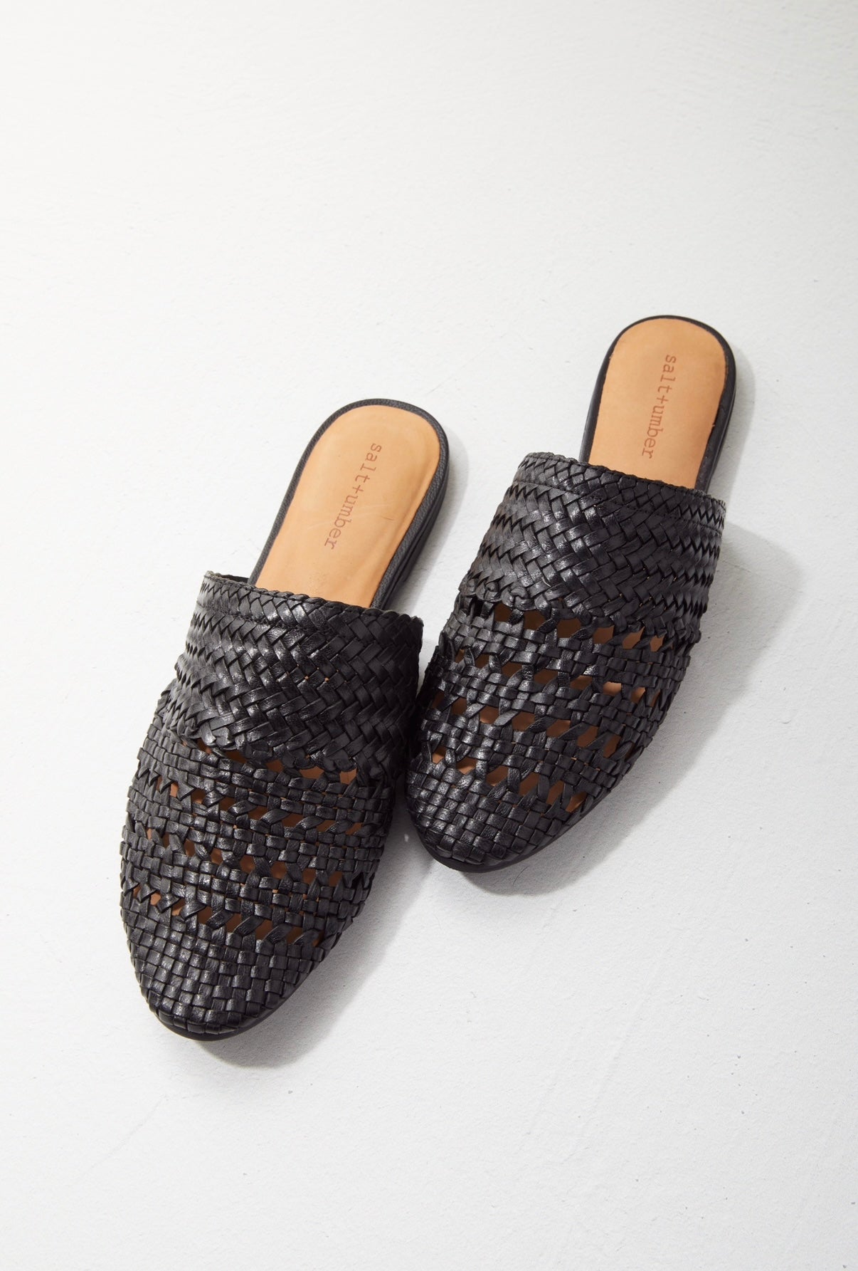 LILY-BLACK signature woven leather mules