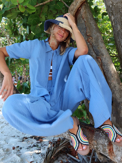 BALI - RAINBOW raffia slide