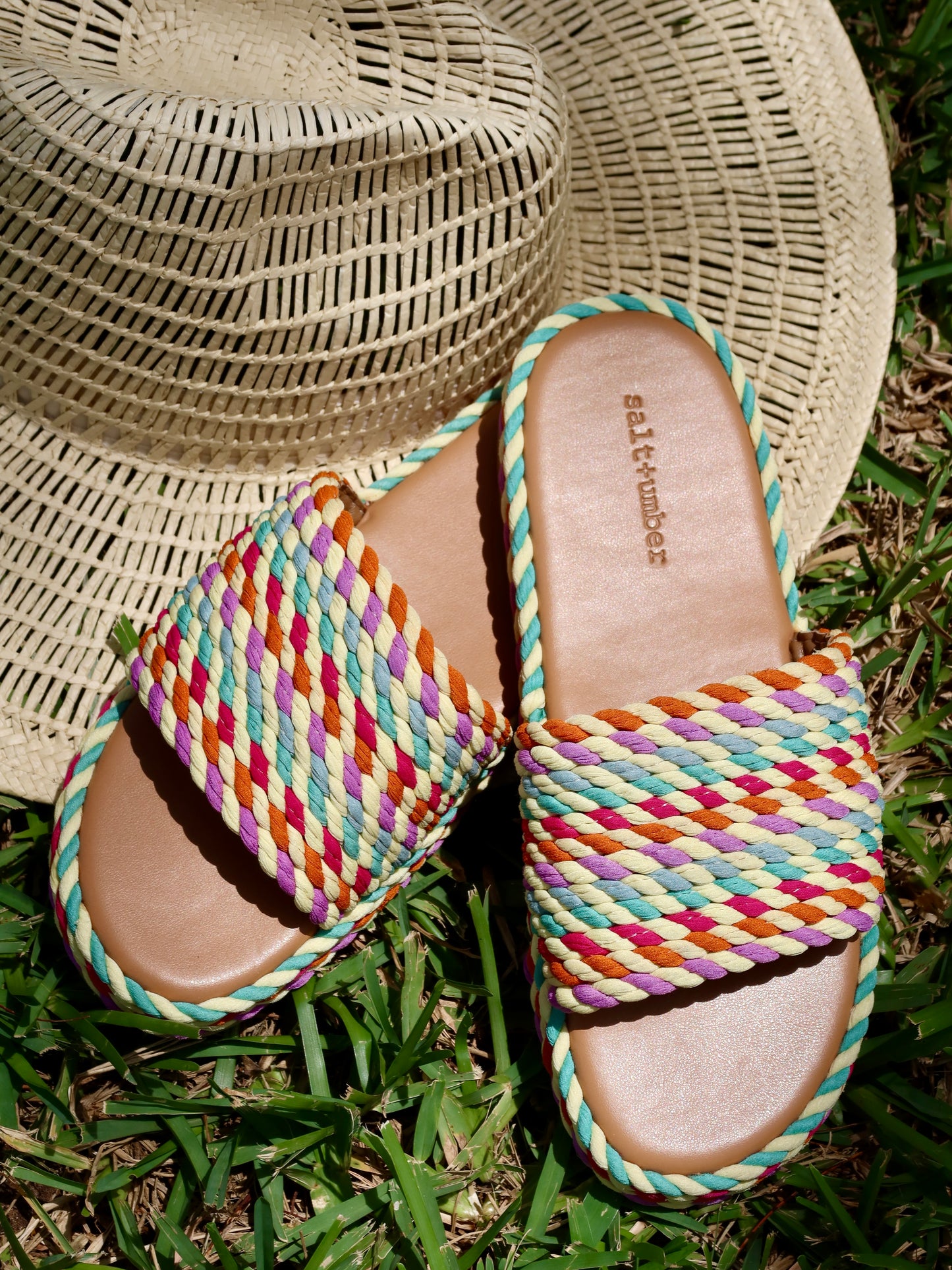 VIVA- TUTTI FRUITI vegan rope platform slide sandal