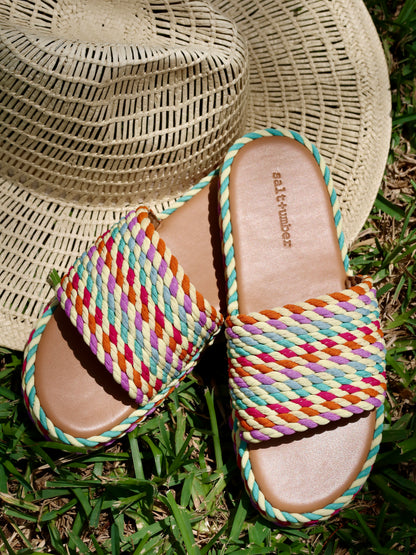 VIVA- TUTTI FRUITI vegan rope platform slide sandal