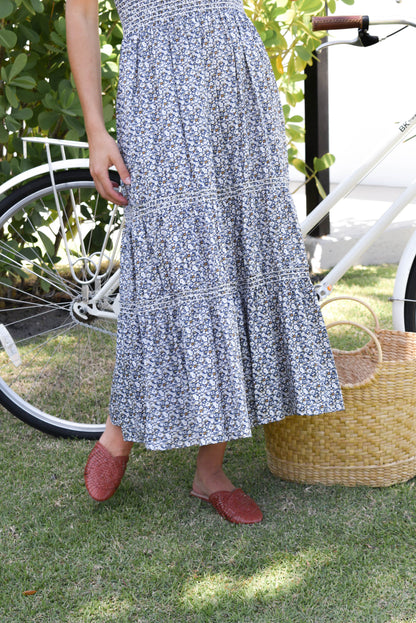 ARI - COGNAC handwoven leather mule