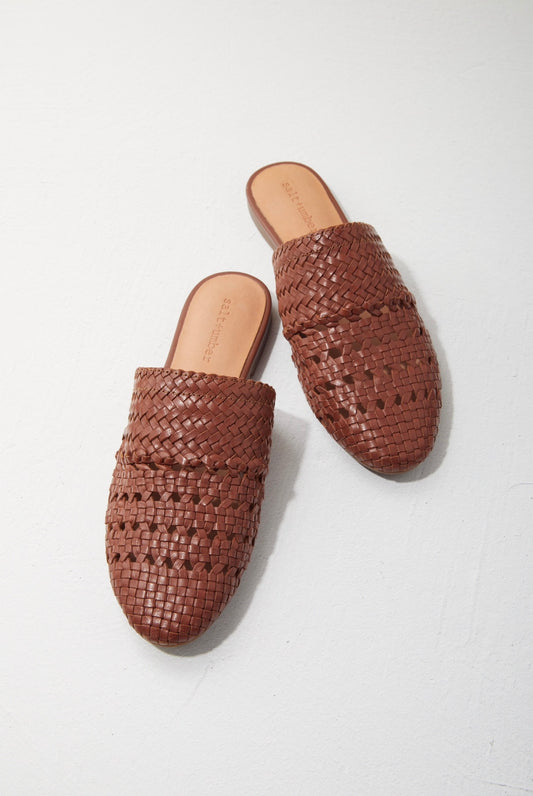 LILY-TAN signature woven leather mules