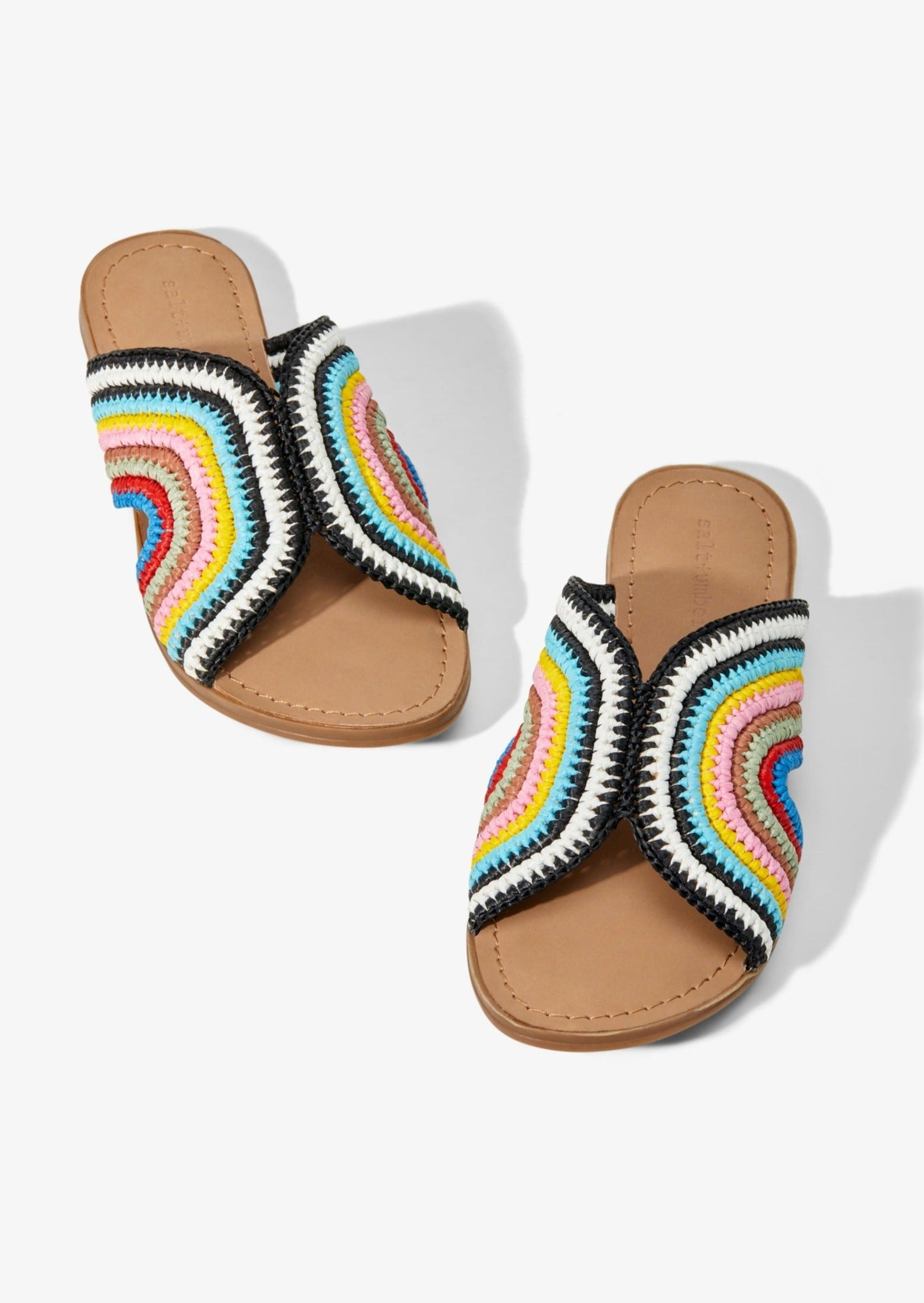 BALI - RAINBOW raffia slide