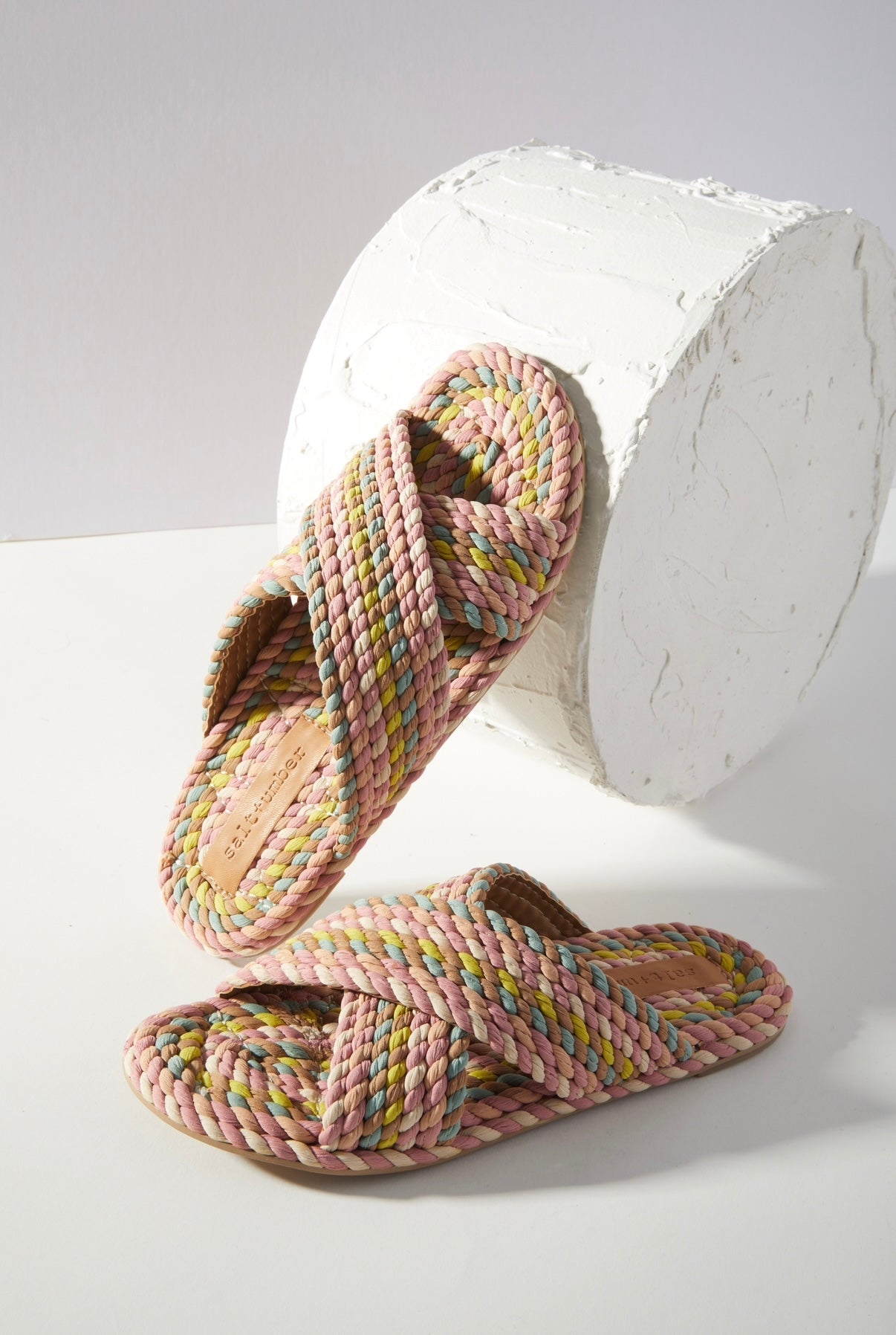 SARAYA-MIAMI MULTI vegan rope cross band slide sandal