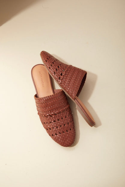 LILY-TAN signature woven leather mules