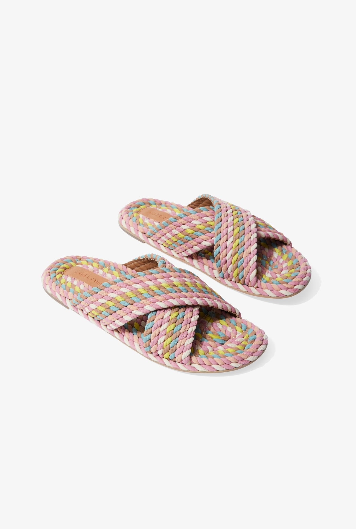 SARAYA-MIAMI MULTI vegan rope cross band slide sandal