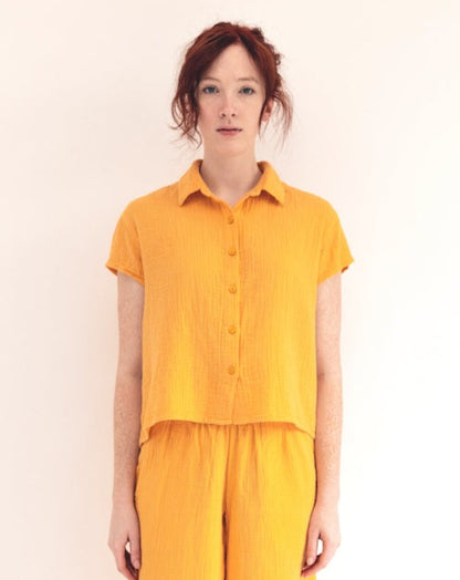 MAUI - MANGO SHORT SLEEVE BUTTON DOWN TOP