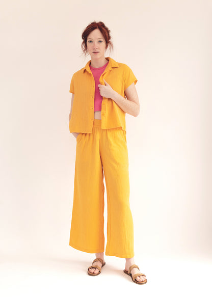 MAUI - MANGO SHORT SLEEVE BUTTON DOWN TOP