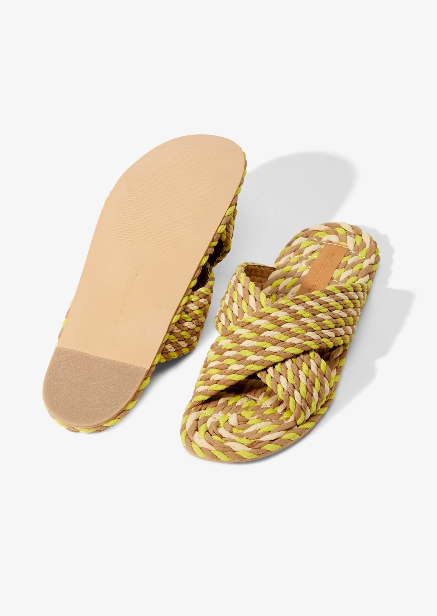 SARAYA - CITRON vegan rope cross band slide sandal