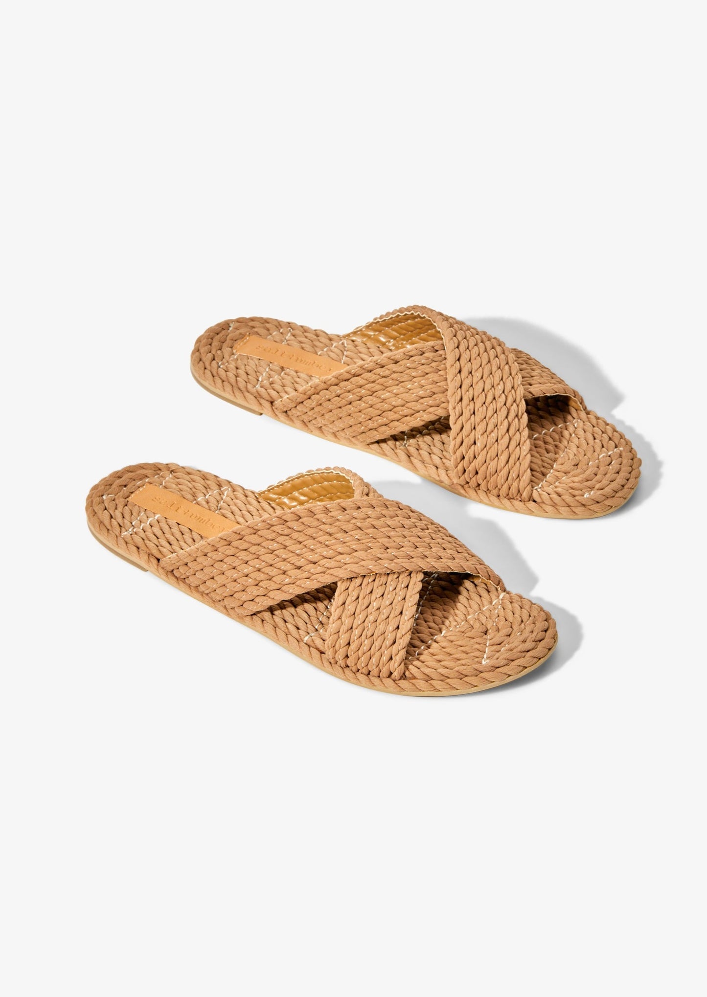 SARAYA  - NATURAL vegan rope cross band slide sandal