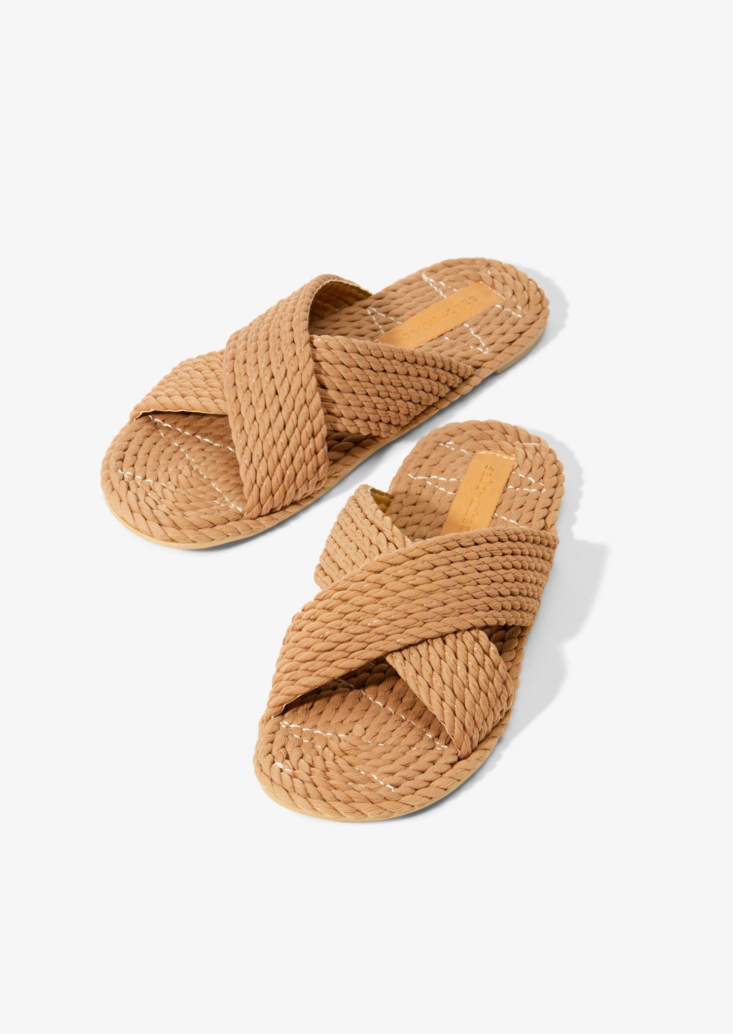 SARAYA  - NATURAL vegan rope cross band slide sandal