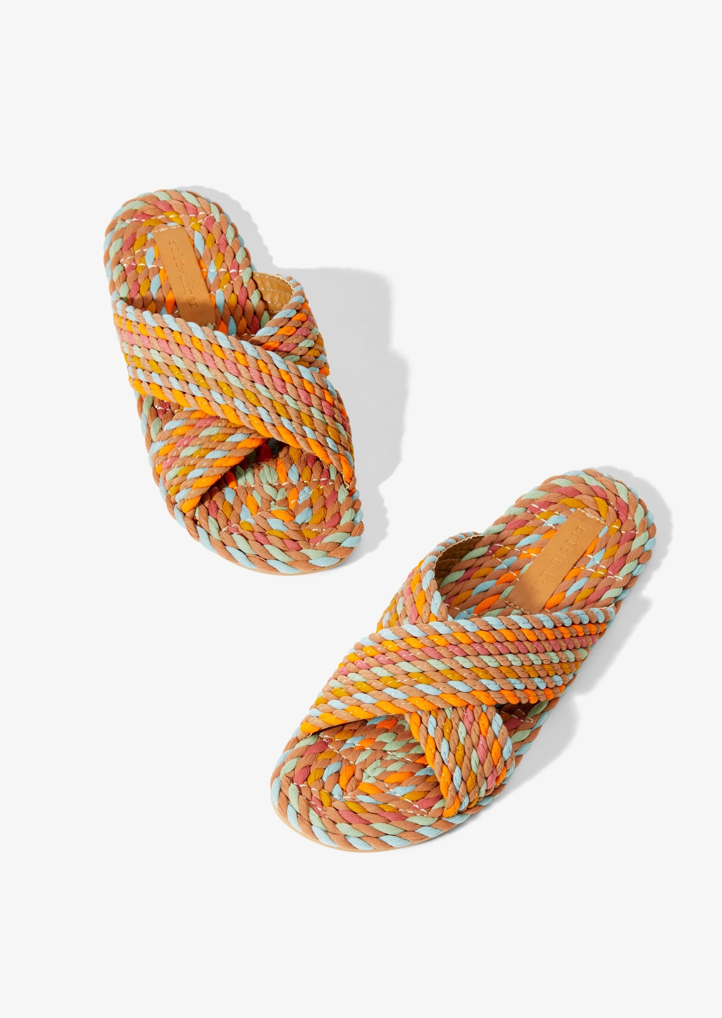 SARAYA - SUNBLEACH PASTEL vegan rope cross band slide sandal