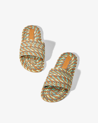 SUNNY- BELIZE BLUE vegan rope slide sandal