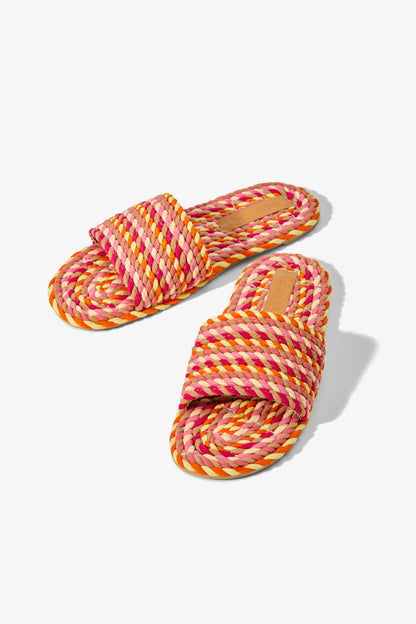 SUNNY- GRAPEFRUIT PINK vegan rope slide sandal