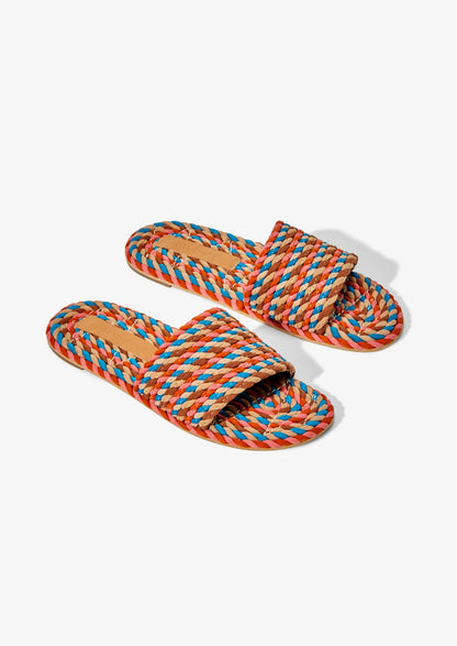 SUNNY- RETRO MIX vegan rope slide sandal