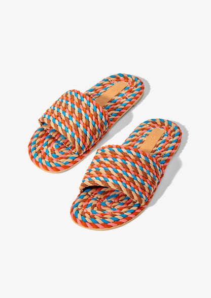 SUNNY- RETRO MIX vegan rope slide sandal