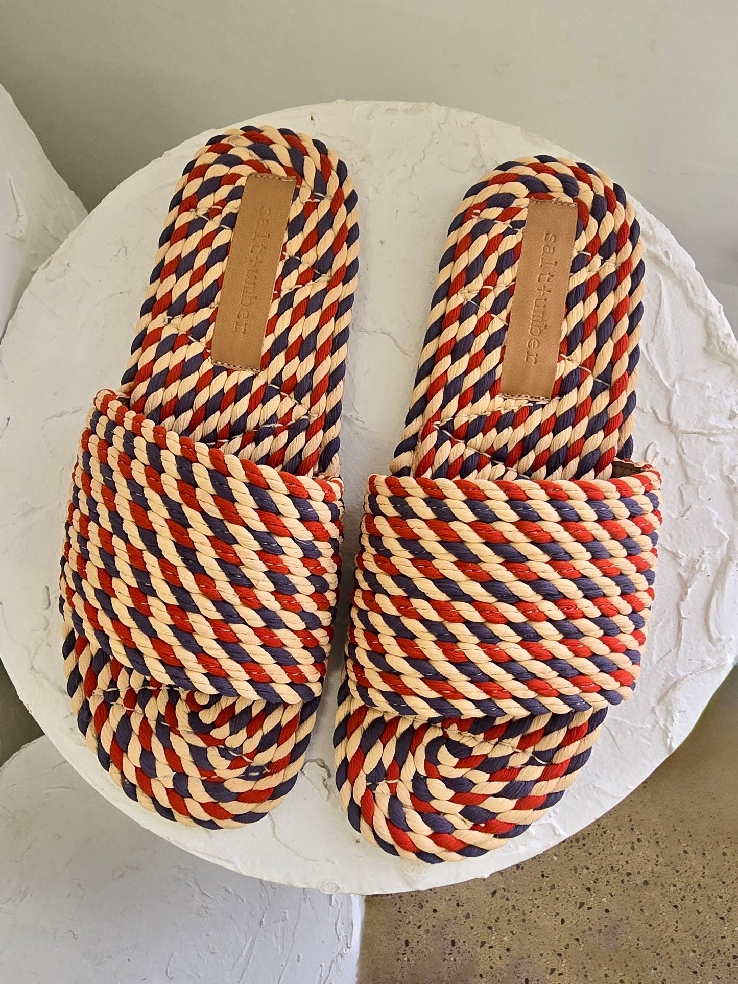 SUNNY-NANTUCKET BLUE vegan rope slide sandal