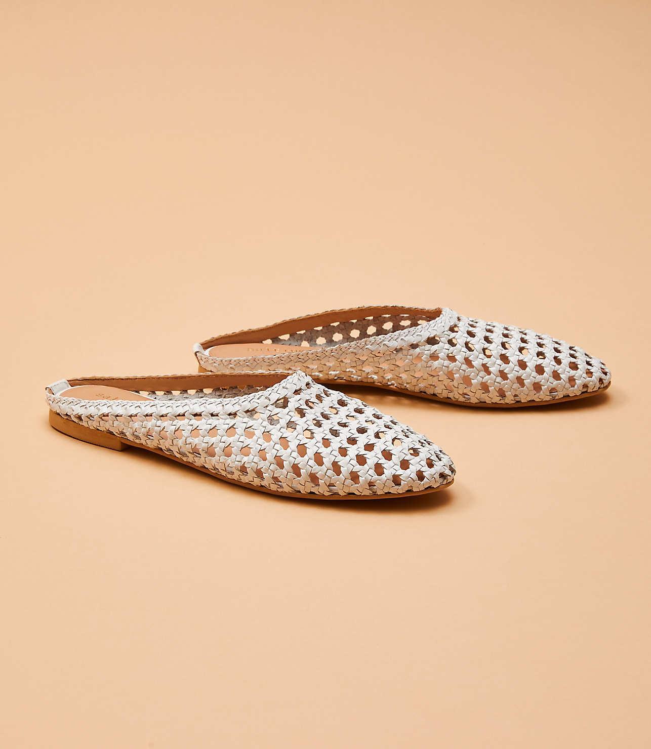 SHANTI - WHITE handwoven leather mule