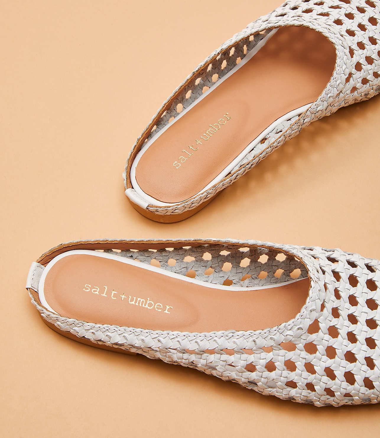 SHANTI - WHITE handwoven leather mule