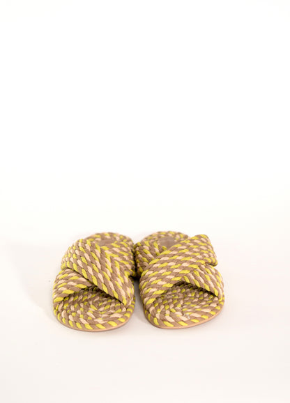 SARAYA - CITRON vegan rope cross band slide sandal