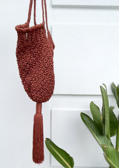 LAUREN SILK WOVEN TASSLE BAG