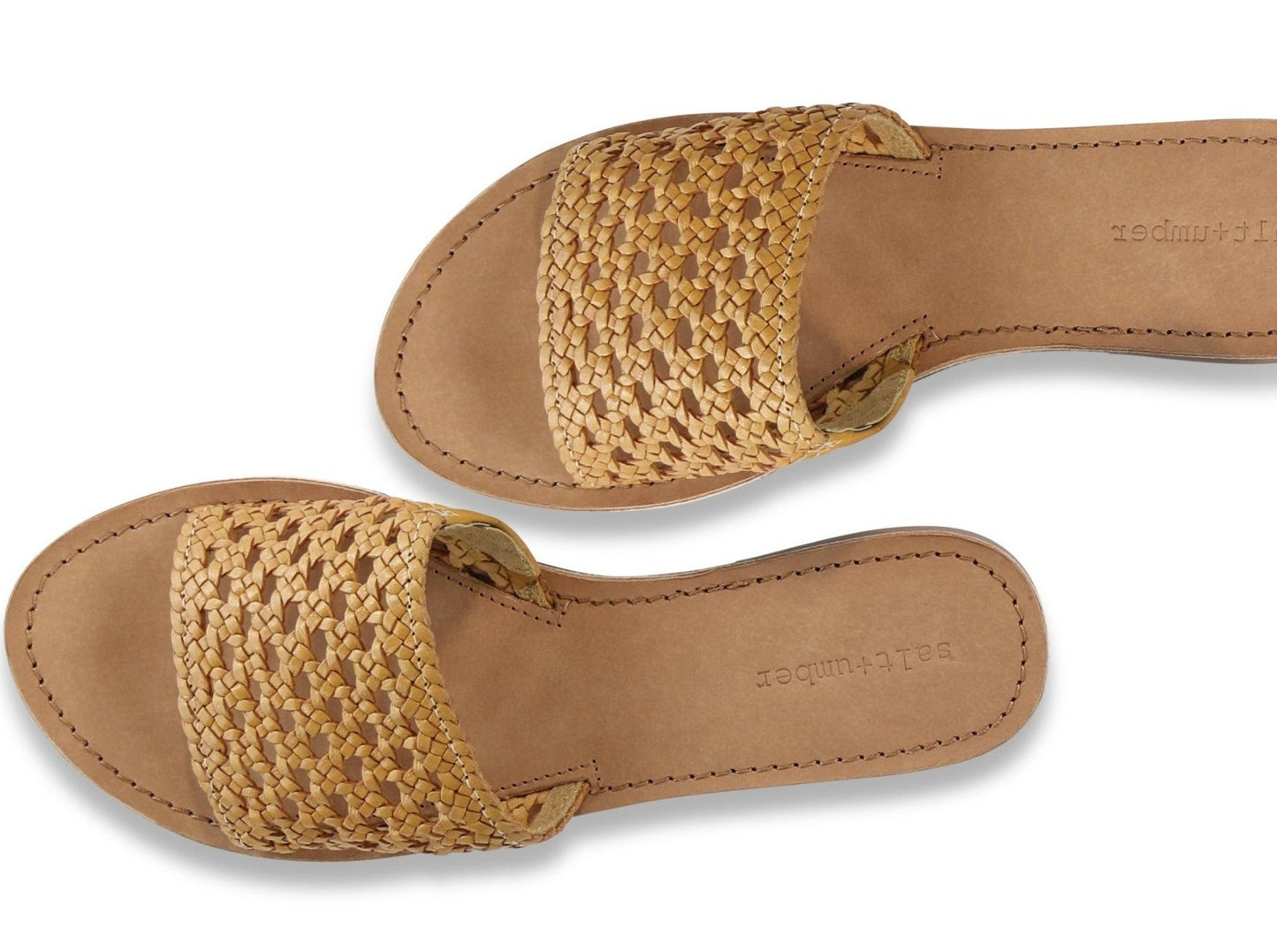 salt+umber Handwoven Leather Sandal in our signature open weave leather. Open weave design with slip-on style and our natural buff leather insole for maximum comfort. made in India